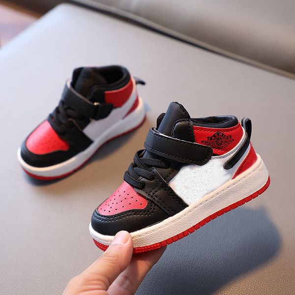 

children shoes girls boys sport shoes anti slip soft bottom kids baby sneaker casual flat sneakersr r5, Black