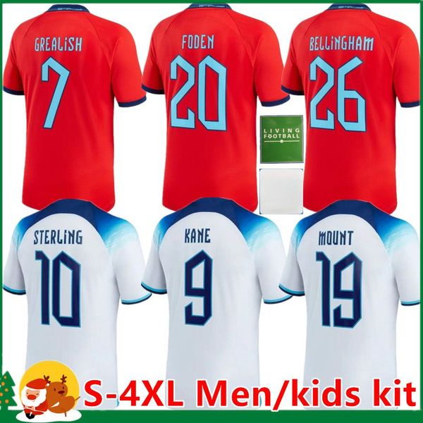 

2022 world cup englands soccer jersey kane rashford grealish sterling mount foden saka 22 23 children kids kit men woman national team sport, Black;yellow