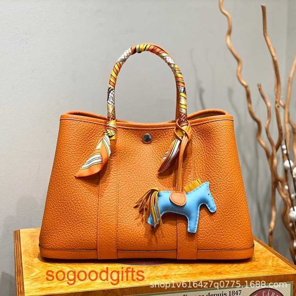 

designer herme bag garden party bags women crossbody tote handbags new leather women's bag garden hand wax line large capacity shopping