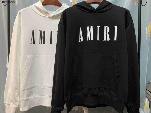 

men's hoodies designer sweatshirts amirs letter printed hooded terry sweater streetwear hoodie, Black