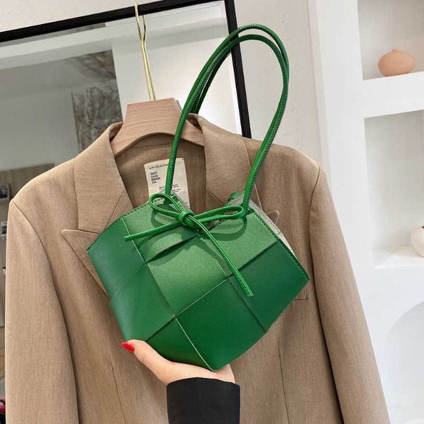 

bottess bag venetas fashion tote women's armpit women tote large capacity 2022 new spring summer diamond plaid weave atmosphere simple