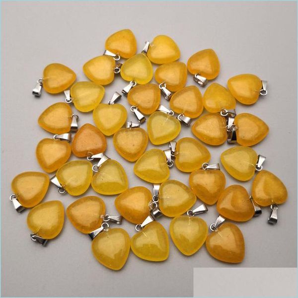 

pendant necklaces amethysts natural stone heart pendant necklace for jewelry making 15mm charm fashion accessories 36pcs drop delive dhp3o, Silver