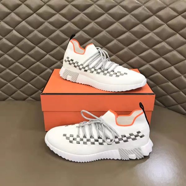 

bouncing weave sneakers shoes for men technical canvas suede goatskin sports light sole trainers italy brands men's casual walking eu38, Black