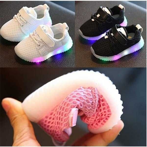 

flat shoes children casual shoes led toddler baby boys girls kids luminous sneakers light up l221012, Black;grey