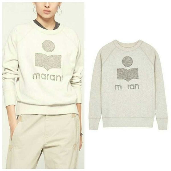 

women's hoodies sweatshirts isabel marant women cotton terry raglan sweater fashion designer long sleeves sweatshirt casual hoodie, Black