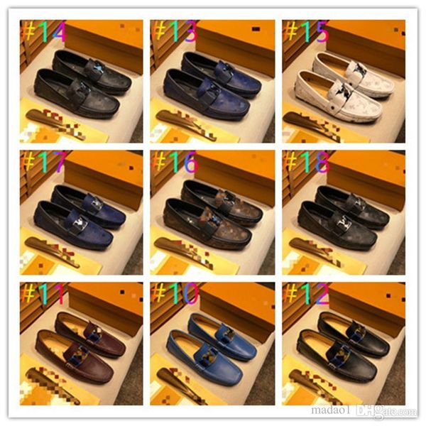 

aaa 38 model designer leather shoes men's casual luxury brands men loafers slip on man driving shoes outdoor male boat shoe zapatillas, Black