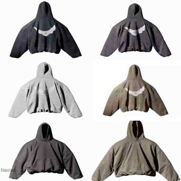 

men's hoodies sweatshirts designer kanyes classic wests luxury hoodie three party joint name peace dove printed mens and womens yzys pu, Black