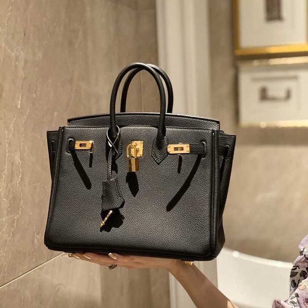 

bag birkins designer handbags 2022 first layer leather lychee pattern leather women's fashion trend one shoulder portable large capacit