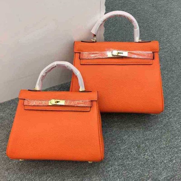 

herme kellies bags designer handbags 2022 second generation bag women's layer cowhide palm pattern fashion versatile one should