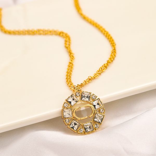 

never fading 18k gold plated luxury brand designer pendants necklaces stainless steel double letter choker pendant necklace chain jewelry ac, Silver