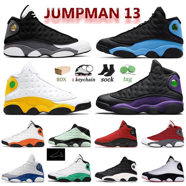 

jumpman 13 13s men women basketball shoes university french brave blue del sol court purple black flint black cat hyper royal trainers sport