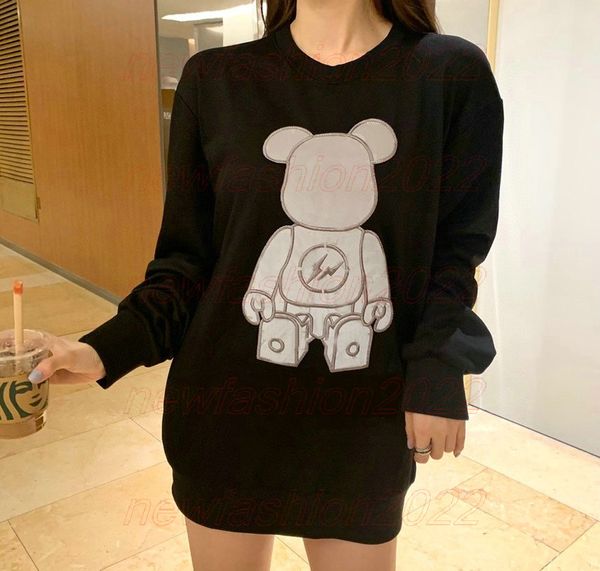 

women v stitch print embroidered sweatshirt hoodie sweatshirts men brick pullover harajuku tracksui 2023 men's hoodie streetwear casual, Black