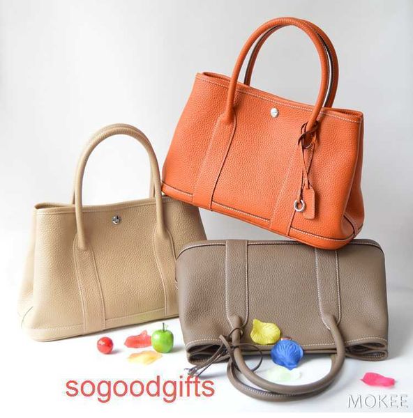 

designer herme bag garden party bags women crossbody tote handbags korean version simple 2022 lychee pattern layer cowhide portable leis