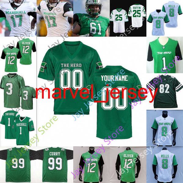 

marshall thundering herd football jersey ncaa college grant wells knowledge mcdaniel sheldon evans talik keaton gaines morrell woodyard, Black