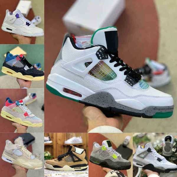 

dress shoes 2021 4 4s basketball shoes men women new cream sail neon the white cement bred court purple union la guava ice rasta tattoo spor, Black