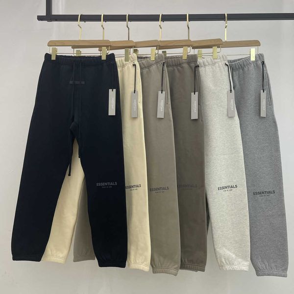 

men's pants 2022 and women's fashion american high street br essential2022 essential correct reflective letter drawstring, Black