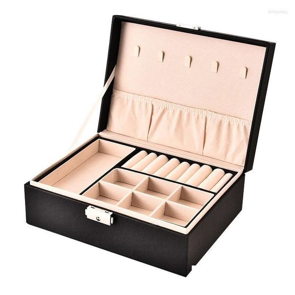 

jewelry pouches bags jewelry pouches the ring box double layers earrings leather cases fashion displays 2022 drop delivery packagi dhpyc, Pink;blue