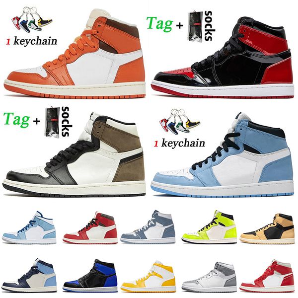 

mens women jumpman 1 basketball shoes cactus 1s high og starfish lost found patent bred university blue heirloom dark mocha trainers j1