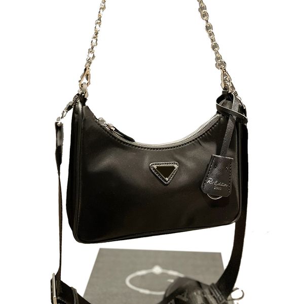 

classic re-edition 2005 hobo shoulder bags italy brand nylon women chain fashion triangle sign lady crossbody bag luxury designer 3-in-1 bag