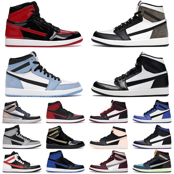 

2023 jumpman 1 basketball shoes 1s men women patent bred banned toe dark mocha light smoke grey bordeaux mens trainers sports sneakers gai