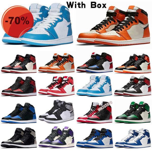 

basket shoes sneakers trainers high pine green black court purple royal bred toe game ball jump 1 1s og nc obsidian unc, Black;brown