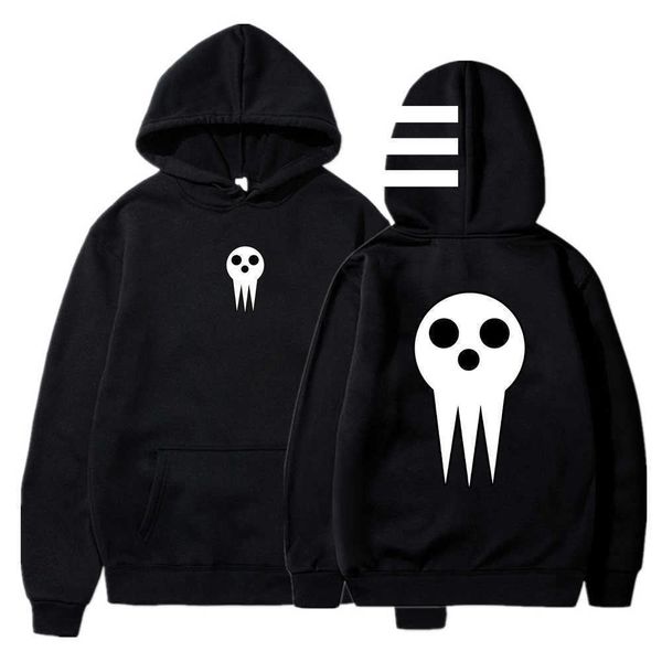 

men's hoodies sweatshirts anime soul eater death the kid kawaii pattern hoodie for women/men casual fashion sweatshirts cozy t221008, Black