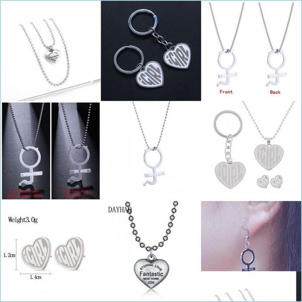 

pendant necklaces stainless steel female symbol girls crush choker heart pendant necklace women unif heavy gothic streetwear jewelry dhsqr, Silver