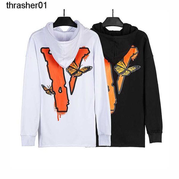 

men's hoodies designer sweatshirts new vloness chest letter printing loose butterfly autumn winter streetwear hoodie, Black