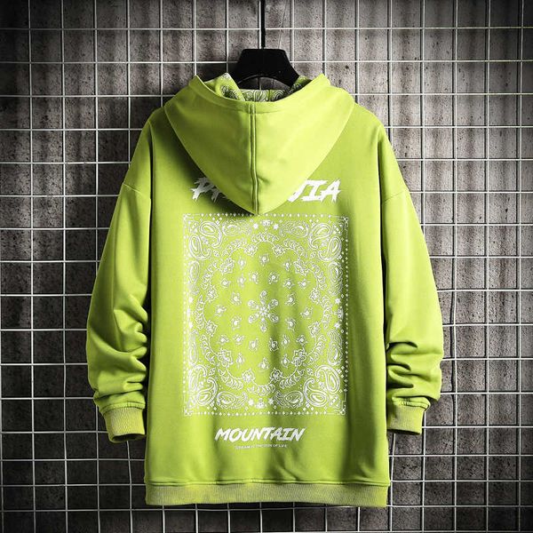 

spring fashion black green men's long sleeve pullover hoodies fleece hoodie hip hop rock streetwear autumn sweatshirts clothes y2210 ax