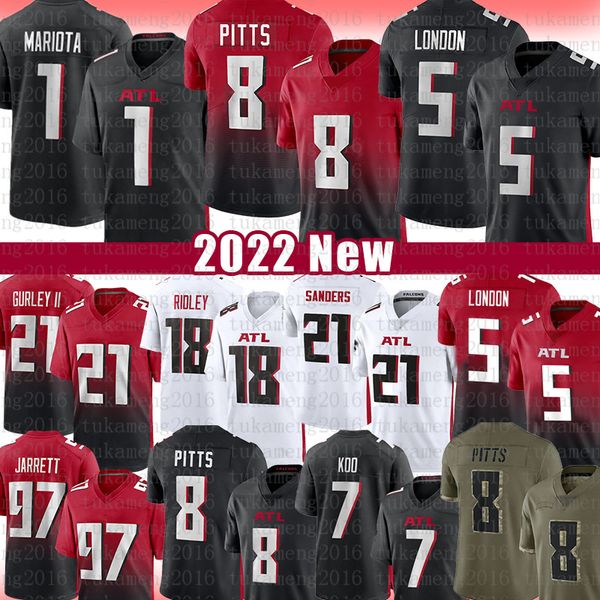 

mens drake london football jersey kyle pitts marcus mariota desmond ridder a.j. terrell jr. ridley deion jones justin shaffer tyler allgeier