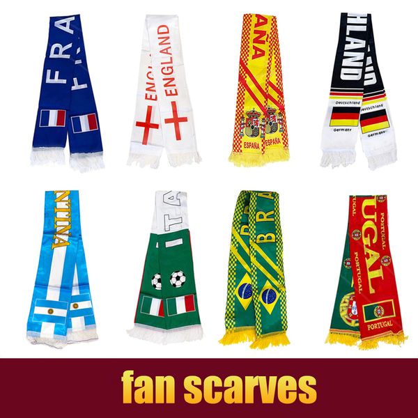 

scarf with tassels in satin polyester for parties world soccer competition spain brazil argentina