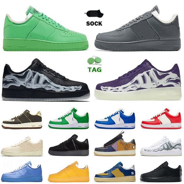 

2023 woman classic 1 one n354 running shoes with socks green spark purple skeleton black white undefeated stussys beige sail off mens