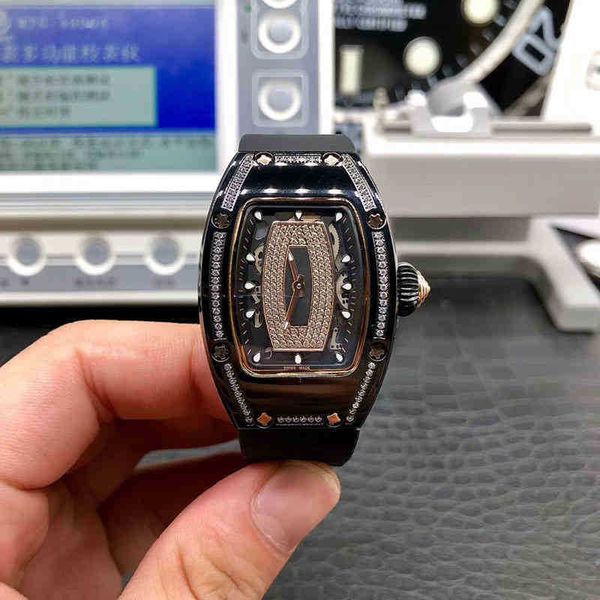 

wine barrel watch richa mill rm07-01 series fully automatic mechanical fine steel case tape female