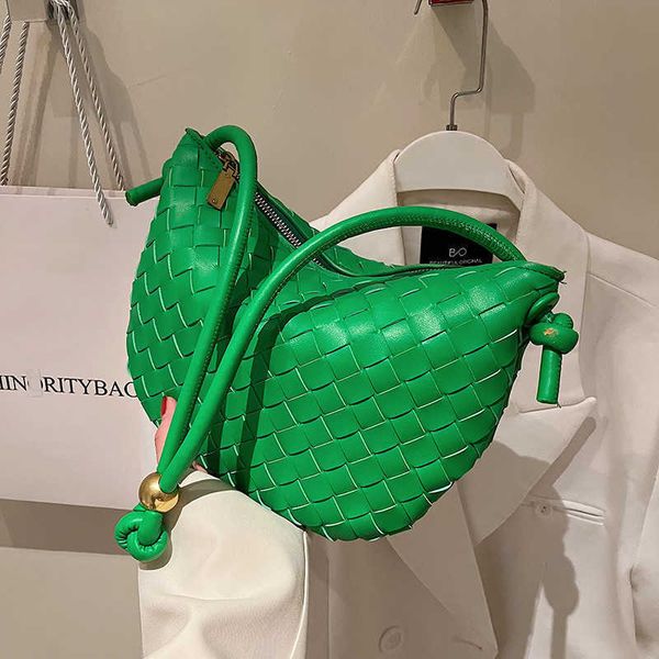 

bottess bags venetas fashion niche design sense small women's summer 2022 new fashion shoulder high texture woven ins bu et have logo