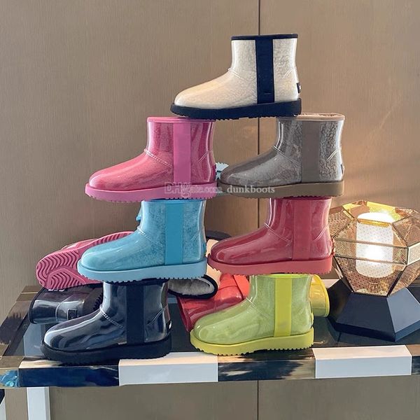 

australian mini boots satin clear boot kid ankle booties designer classic womens winter snow fur furry snows half knee short australia women, Black