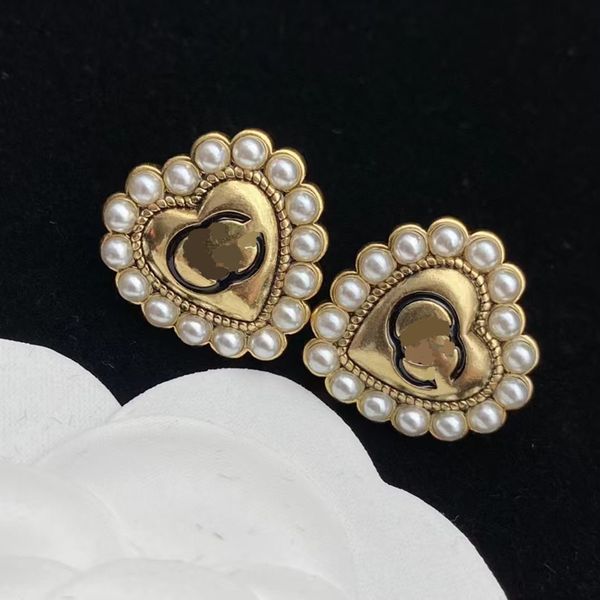 

luxury huggie women fashion heart love stud classic size stainless steel couple gifts designer jewelry engagement earrings wholesale, Golden;silver