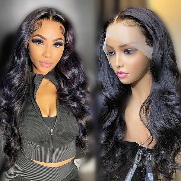 

headwear hair accessories wholale brazilian human cuticle aligned hair 180% density 40 inch 1b body wave 13x4 swiss hd lace front wigs for w