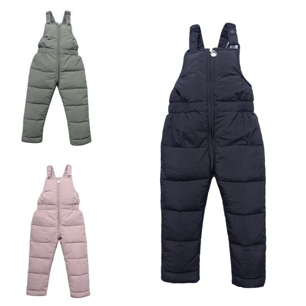 

winter children warm overalls autumn girls boys plus thick pants baby girl jumpsuit for 1-5 years kids ski down overalls, Blue