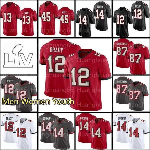 

jersey 12 tom brady 87 rob gronkowski 13 mike evans''nfl''jersey football devin white chris godwin carlton davis breshad, Black;red