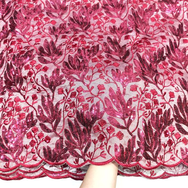 

new african double organza lace fabric 2022 wine sequence embroidery french nigerian laces fabrics for wedding, Black;white
