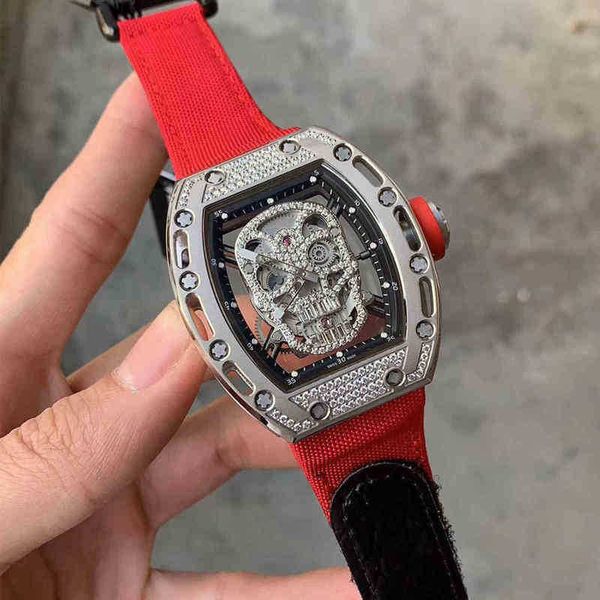 

luxury mens mechanics watches richa wristwatch business leisure skull men's automatic mechanical watch hollowed out with diamond atmosp