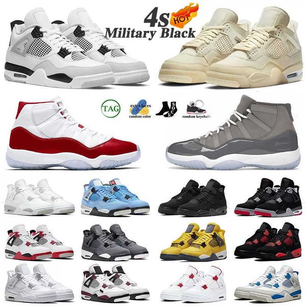 

4s 11s basketball shoes men women military red thunder sail 4 black cat white oreo pure money infrared 11 cool grey anniversary