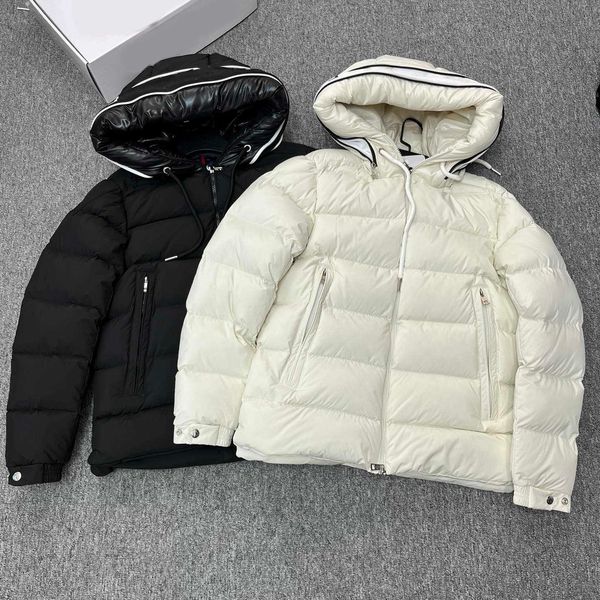 

designer maya men's down embroidered letters ladies cardamine brand hooded jacket casual warm dress, Black