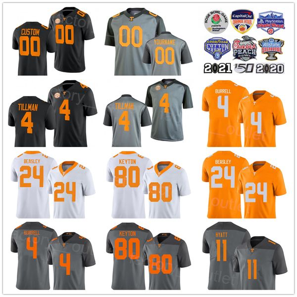 

ncaa tennessee volunteers college football 80 ramel keyton jersey university 24 aaron beasley 4 warren burrell 24 dylan sampson 11 jalin hya, Black