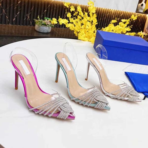 

beach sandals slides designer shoe shoes fashion leather thick heel heels lady dance metal high heel ballroom bar diamonds pointed, Black