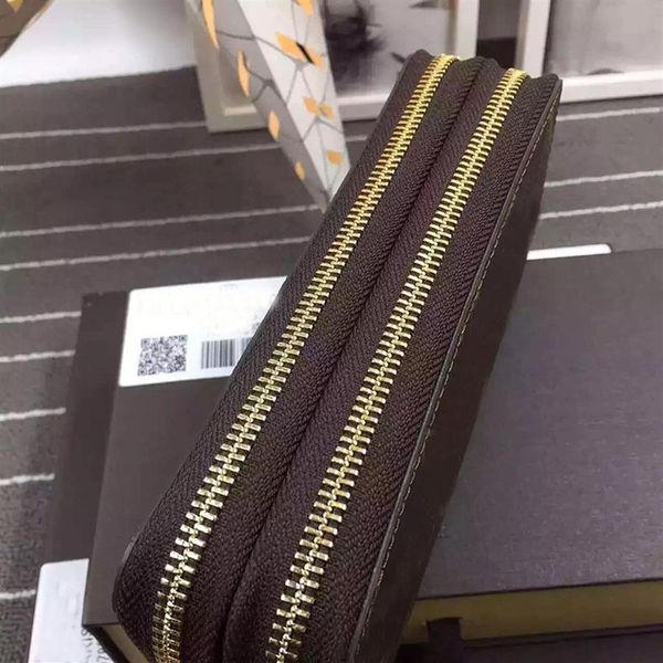 

2020 whole classic standard business wallet men women long purse good quality money bag double zipper pouch coin pocket note c256r, Red;black
