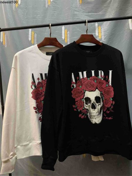 

men's hoodies designer sweatshirts amirs skull letter printed terry sweater, Black