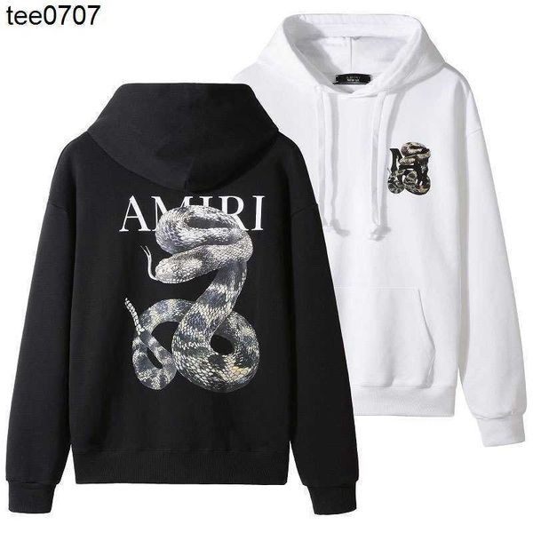 

us amirs 2021aw designer loose casual hip hop high street plush hoodie it sells well in the united states, Black