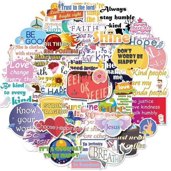 

50pcs inspirational positive stickers for water bottles motivational sticker teens students teachers vinyl waterproof durable lapsticker bp4