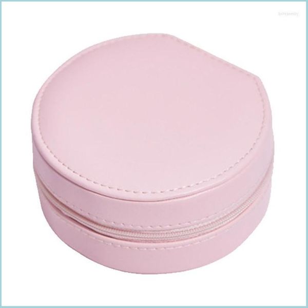 

jewelry pouches bags jewelry pouches bags women men display earring travel round case with zipper pu leather large capacity storage dhzyi, Pink;blue